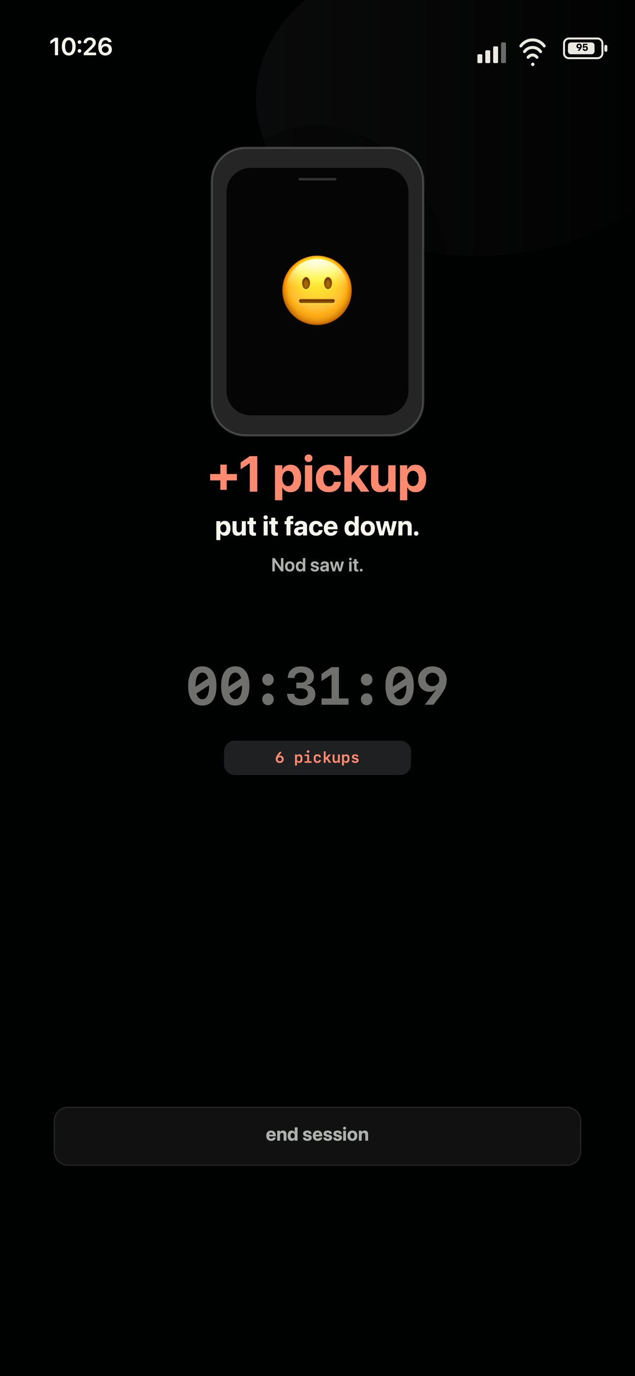Nod caught a phone pickup
